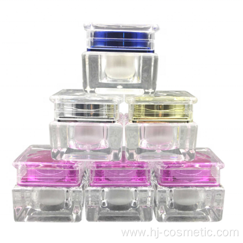 OEM/ODM high quality clear acrylic square cosmetic jars with good price